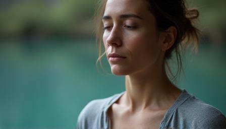 Femme pratiquant la respiration consciente