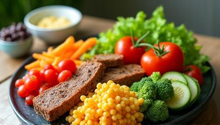 Assiette colorée et équilibrée
